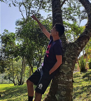 Bermuda Masculina de Moletinho - Preto mescla