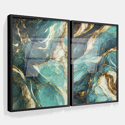 Kit 02 Quadros Decorativos 50x75 Blue Sea