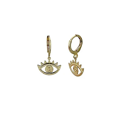 Argolinha Olho Grego Banhado a Ouro 18K