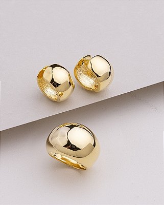 Argola G Grossa Banhado a Ouro 18K