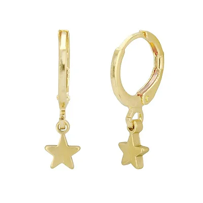 Argolinha Estrela Banhado a Ouro 18K