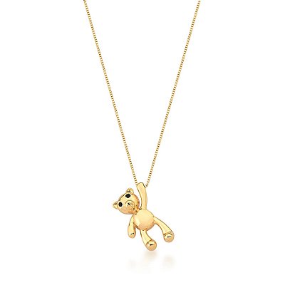 Colar Urso Banhado a Ouro 18k