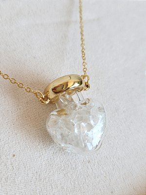 Colar Capsula com Pedra Natural Banhado no Ouro 18k