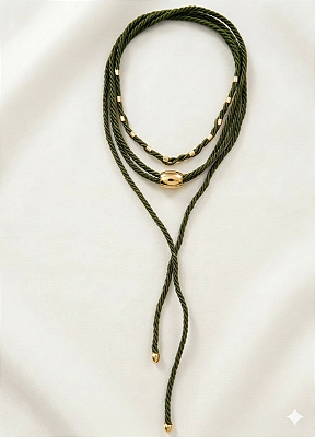 Colar Corda Cilindro