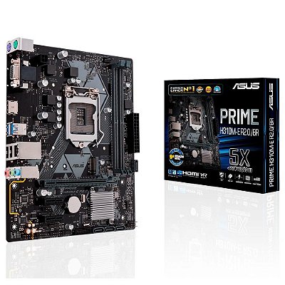 PLACA MÃE ASUS Intel LGA 1151 mATX PRIME H310M-E R2.0 DDR4  8º e 9º Geração