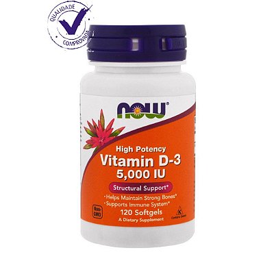 Vitamina D3 5,000 Iu 120 Softgels Now Foods