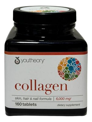 Youtheory Colágeno Hidrolisado 6000mg & Vitamina C - 160 Tbs
