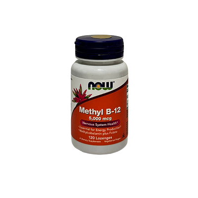 Metil B-12, 5.000 mcg, 120 Pastilhas - NOW Foods