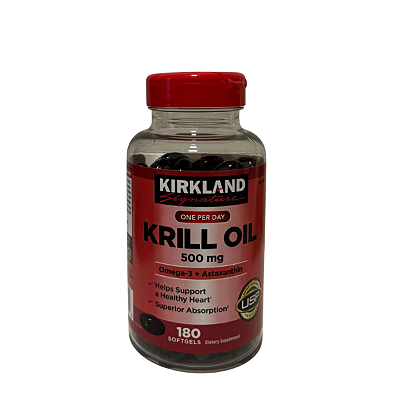 Kirkland Signature Óleo de Krill 500 mg, 180 Softgels – Ômega 3, EPA, DHA | Saúde e Bem-Estar