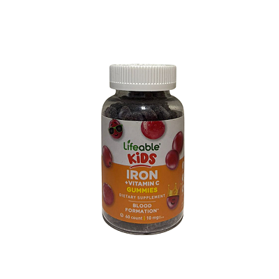 Gomas de Ferro + Vitamina C para Crianças, Uva Natural, 60 Gomas - Lifeable