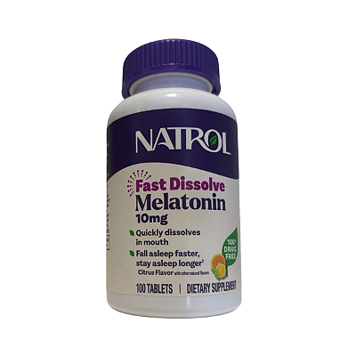 Melatonina 10mg 100 tabletes Sabor Citrus - Natrol
