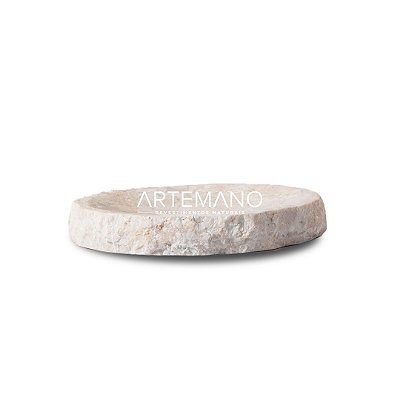 Saboneteira Flat de Mármore Vulcânico Cream