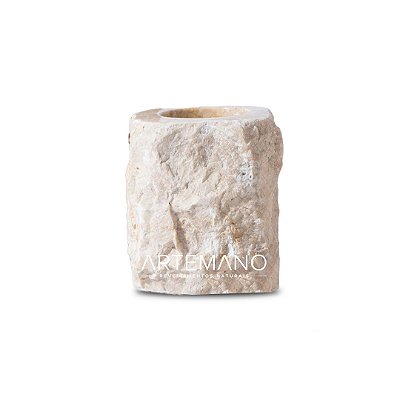 Porta-utensílios de Mármore Vulcânico Cream