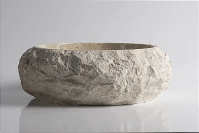 Cuba de Mármore Vulcânico Cream Rockface