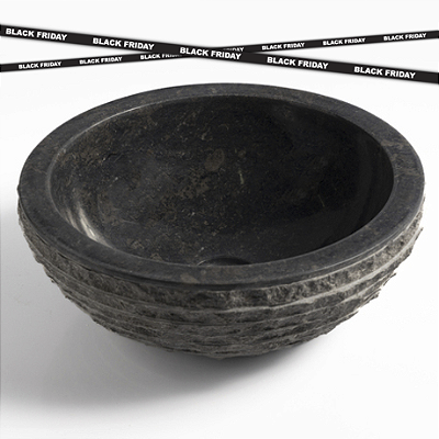 Cuba de Mármore Vulcânico Black Lines