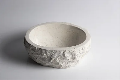 Cuba de Mármore Vulcânico Cream Oval