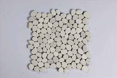 Seixo Flat Telado Branco (Venda por tela de 30x30)