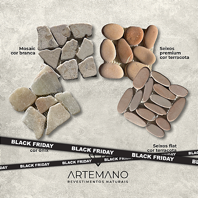 Kit de Amostras Mosaic e Seixos Premium e Flat– 4 peças 10x10 cm