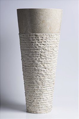 Cuba Pedestal Cream Lines - 40x40x90cm