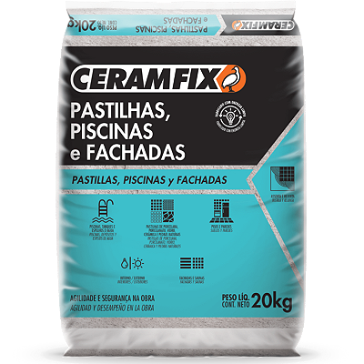 Rejuntcola Ceramfix Pastilhas, Piscinas e Fachadas. 20kg
