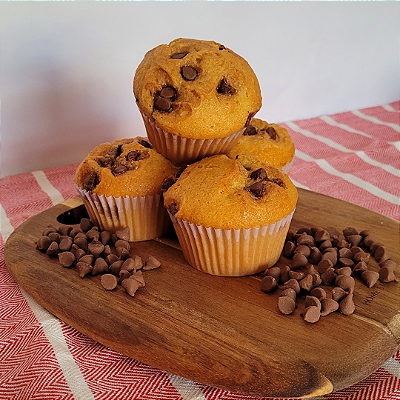 Muffin baunilha com gotas de chocolate