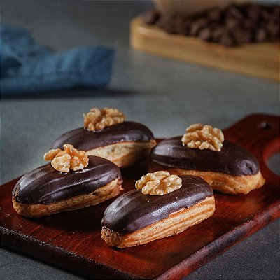 Éclair Mini de Doce de Leite com Nozes - 4 unidades