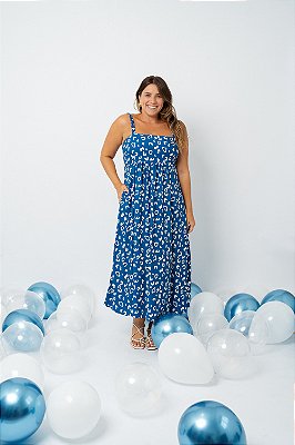 Vestido Longuete Lastex Estampa Oncinha