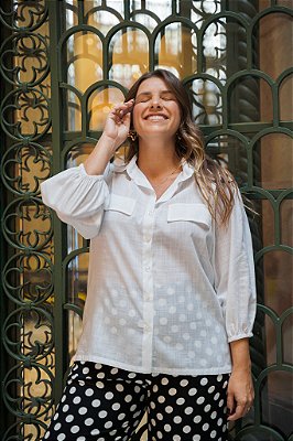 Camisa Manga Bufante Algodão