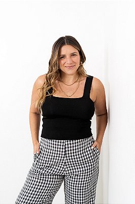 Top Reto Alongado Tricô