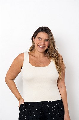 Blusa Decote Quadrado Tricô