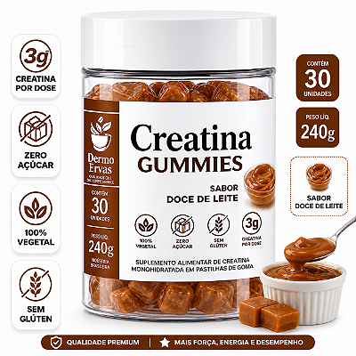 CREATINA GUMMIES DOCE DE LEITE DERMO ERVAS 240G