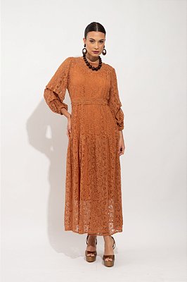 VESTIDO LONGO RENDA FIORELLA