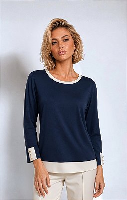 BLUSA SAFIRA MARINHO