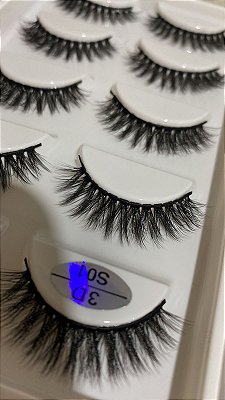 Cartela Cílios Postiços 5 Pares Mink 3D S01