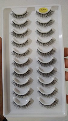 Cartela Cílios Postiços 10 Pares Mink 107