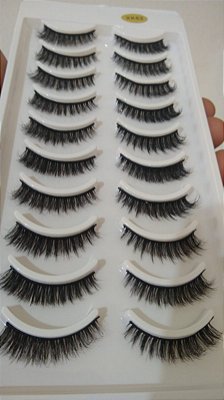 Cartela Cílios Postiços 10 Pares Mink XK62