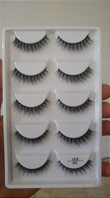 Cartela Cílios Postiços 5 Pares Mink 3D E01