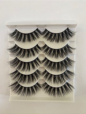 Cartela Cílios Postiços 5 Pares Mink 3D60