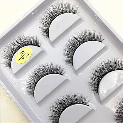 Cartela Cílios Postiços 5 Pares Mink 3D X25