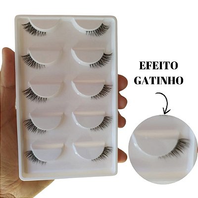 Cílios Postiços 3D04 CAT - Caixa com 5 Pares | Efeito Cantinho Glamuroso