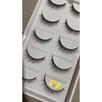 Cartela com 5 Pares de Cílios Postiços 3D X27