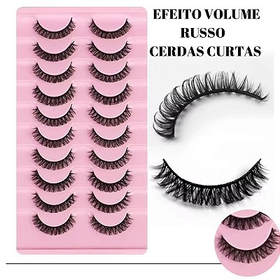 Cartela de Cílios Postiços DH06-01 com 10 pares estilo russo