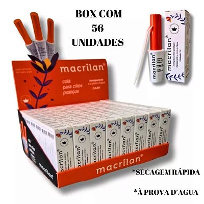 BOX COLA MACRILAN TRANSPARENTE A  PROVA D'AGUA CA001 - 56 unidades