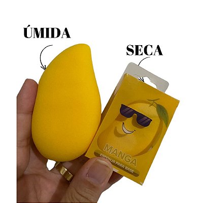 Esponja para maquiagem formato manga sem latex incha umida