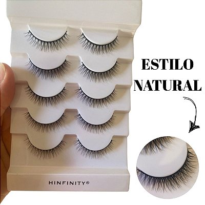 5 Pares de Cílios Postiços MINK SINT X20 Efeito Natural