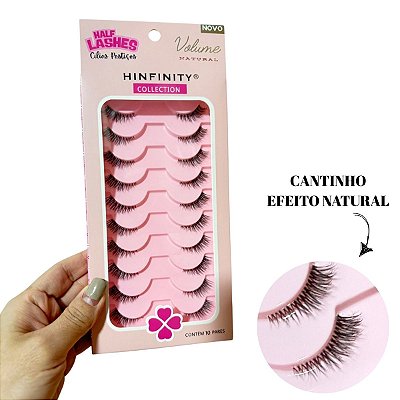 Cartela de Cílios Postiços H1026 com 10 pares cantinho cat half lashes