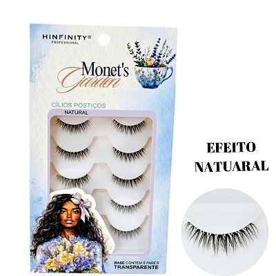 5 Pares Cílios Postiços Curtinho Natural MG-005 Leve-Confort