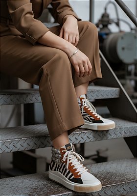 Tênis Multi Estampas Animal Print Abotinado