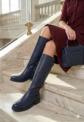 BOTA CANO LONGO SLYM AZUL MARINHO