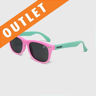 [OUTLET] Óculos de Sol Infantil Flexível com Lente Polarizada e Proteção UV400 Rosa e Azul Piscina